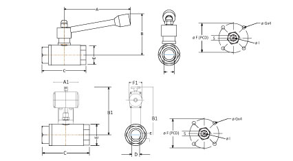 dimension of flush bottom valve