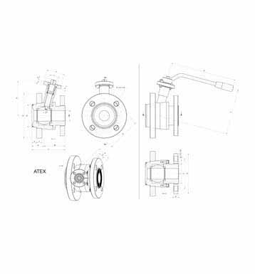 ATEX 2G FLUSH BOTTOM BALL VALVES DIMENSION