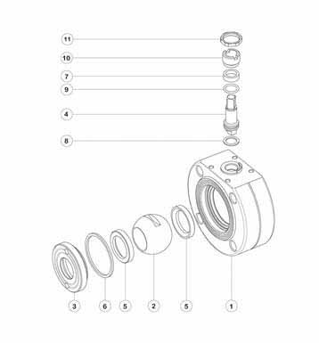 FLANGE ACTUATOR FLAT BODY WAFER BALL VALVES PARTS DIAGRAM
