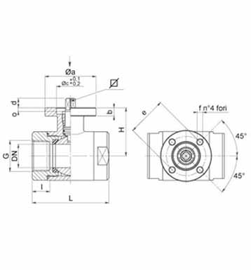 FLANGE ACTUATOR NPT BALL VALVE DIMENSION