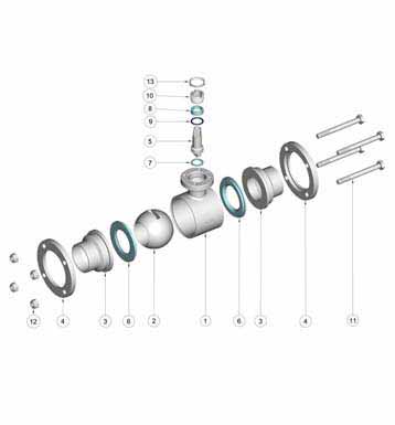 Flange Actuatornpt Butt Weld 3PC Ball Valves Parts Diagram