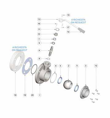 ATEX 2G FLUSH BOTTOM BALL VALVES PARTS DIAGRAM