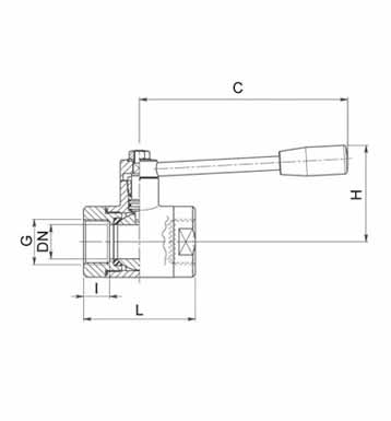 Lever NPT Ball Valve Dimension