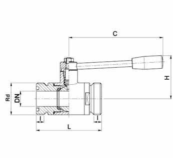 SMS Ball Valve Dimension Diagram