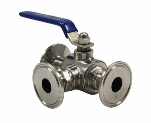 TC End Stainless Steel 3 Way Plug Valve